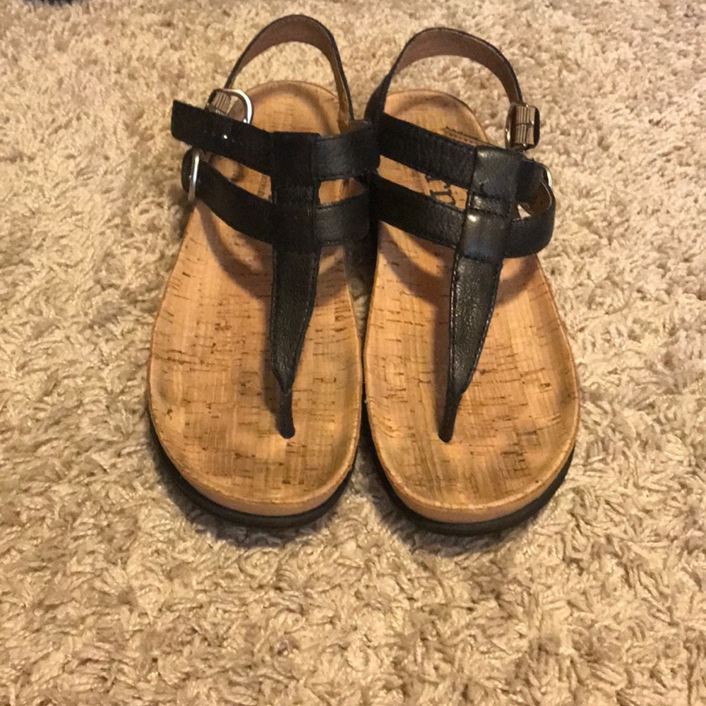 Born black thong cork sandals 6